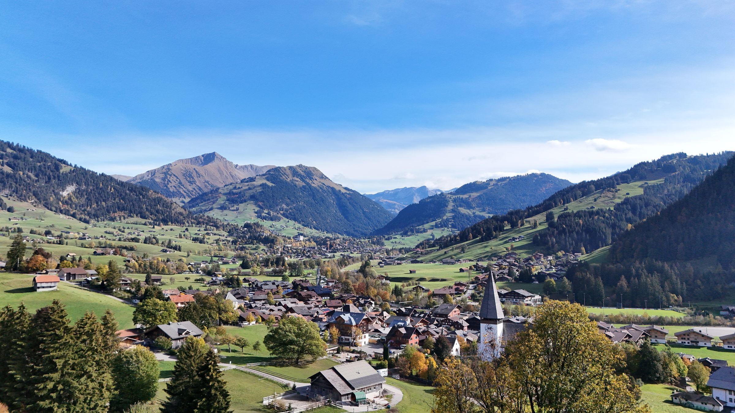 View over Saanen in autumn